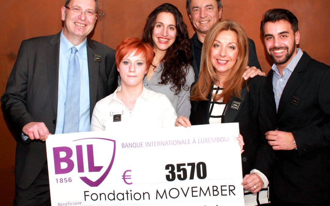 Remise d’un chèque de 3570 € à la fondation MOVEMBER